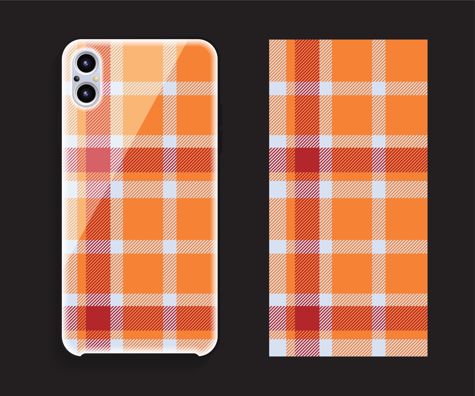 Smartphone cover design vector mockup. Template geometric pattern for