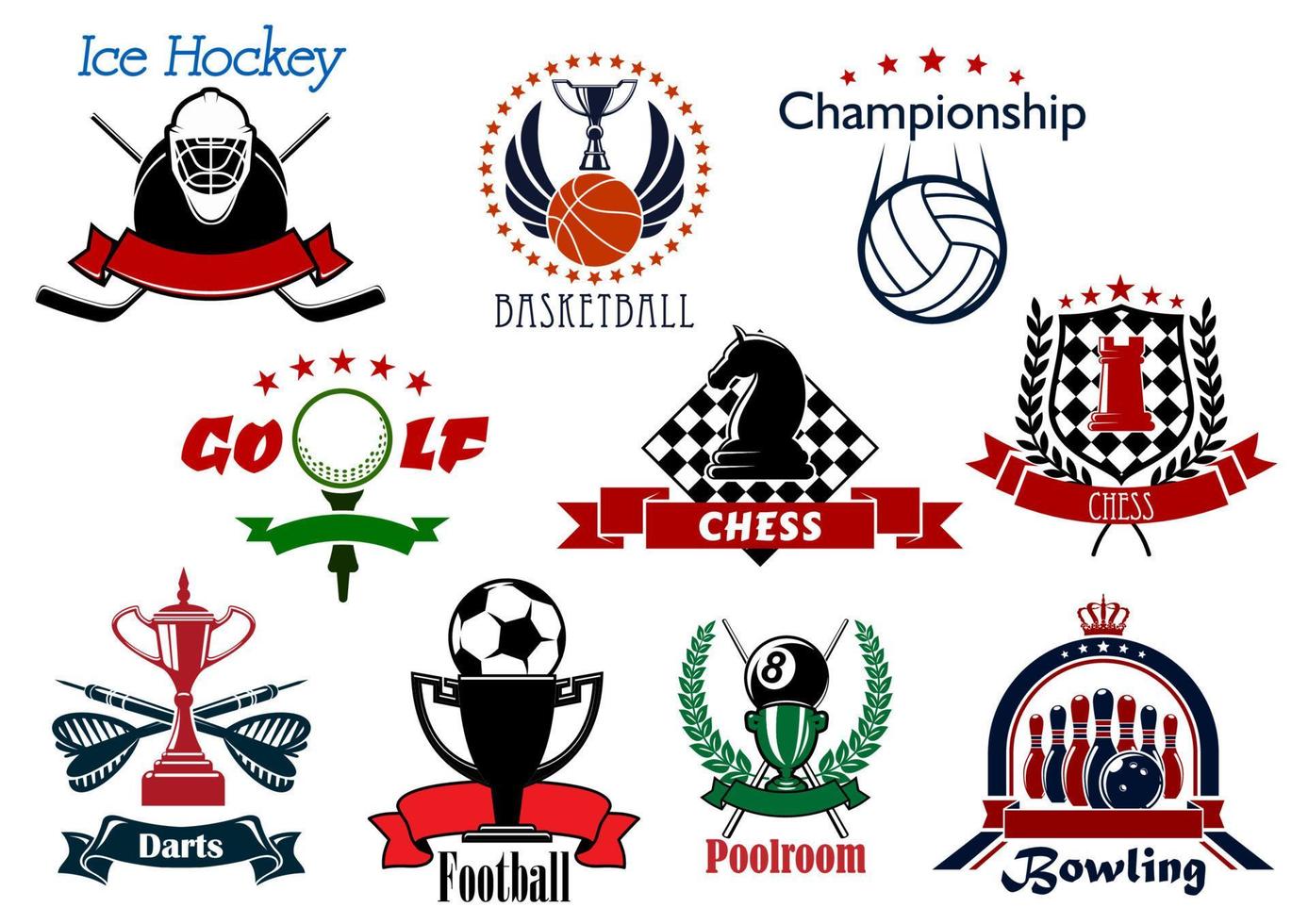 Sport and leisure icons or symbols vector