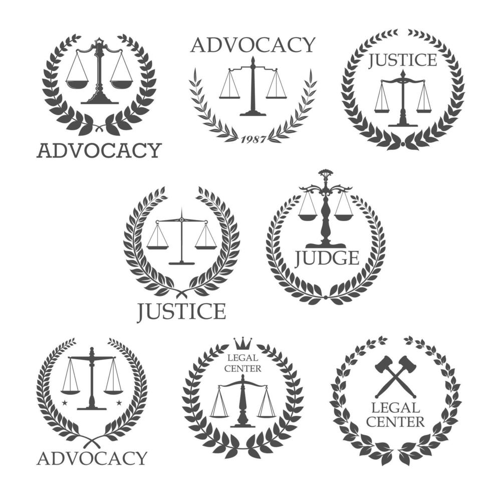 Lawyer office and law firm design templates vector