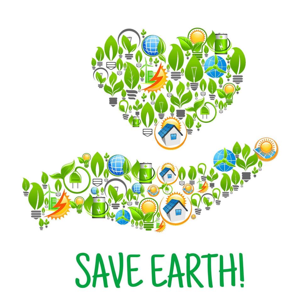 Save Earth. Eco environment creative illustration vector
