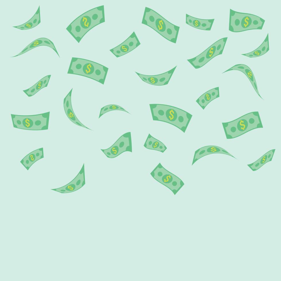 falling money dollar banknotes vector illustration. vector illustration collection for finance, bingo, currency, success, investment concept