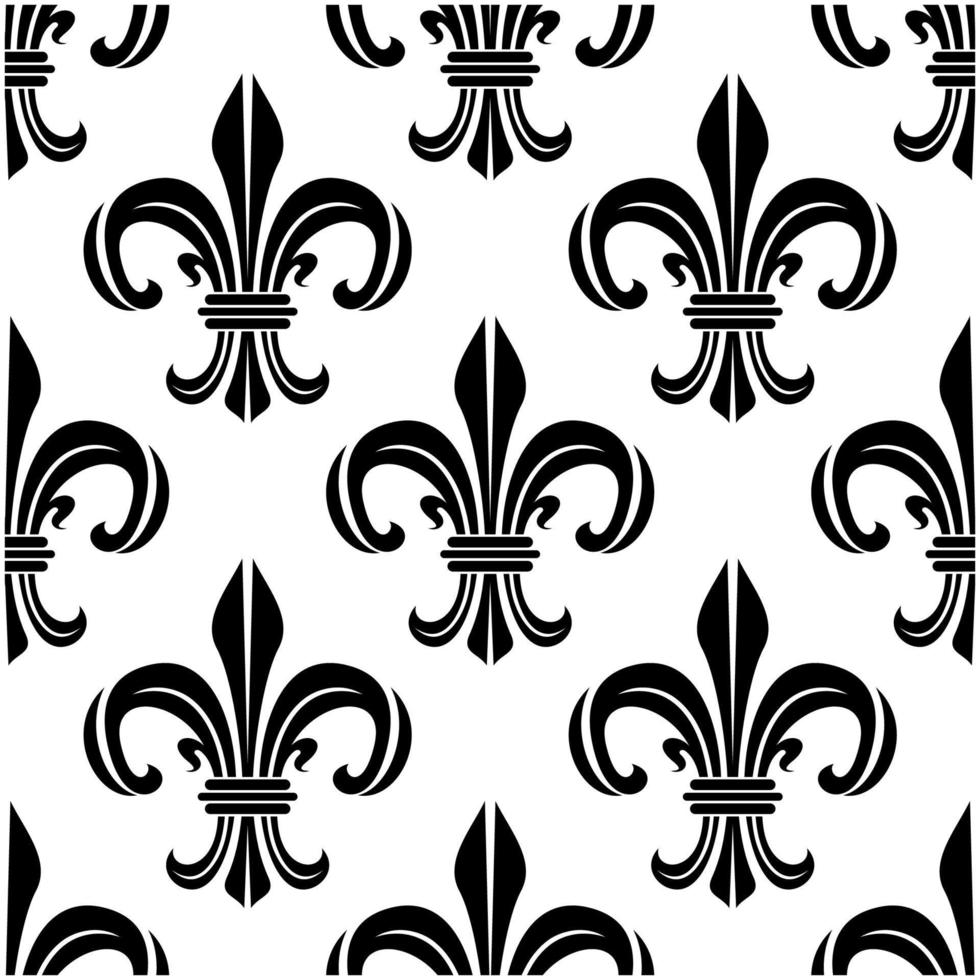 Victorian royal fleur-de-lis seamless pattern vector