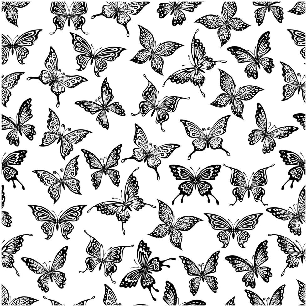 Seamless pattern with flying butterflies vector