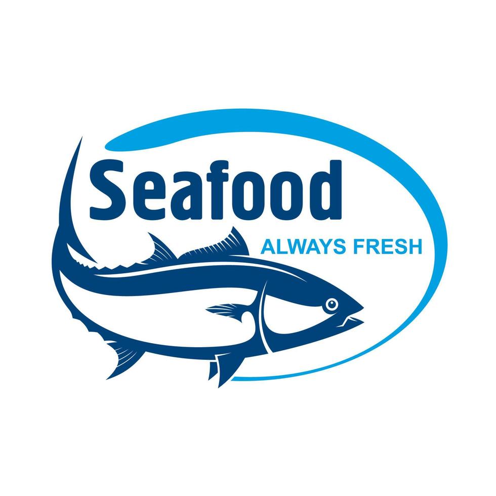 símbolo del mercado de pescado con salmón salvaje de alaska vector
