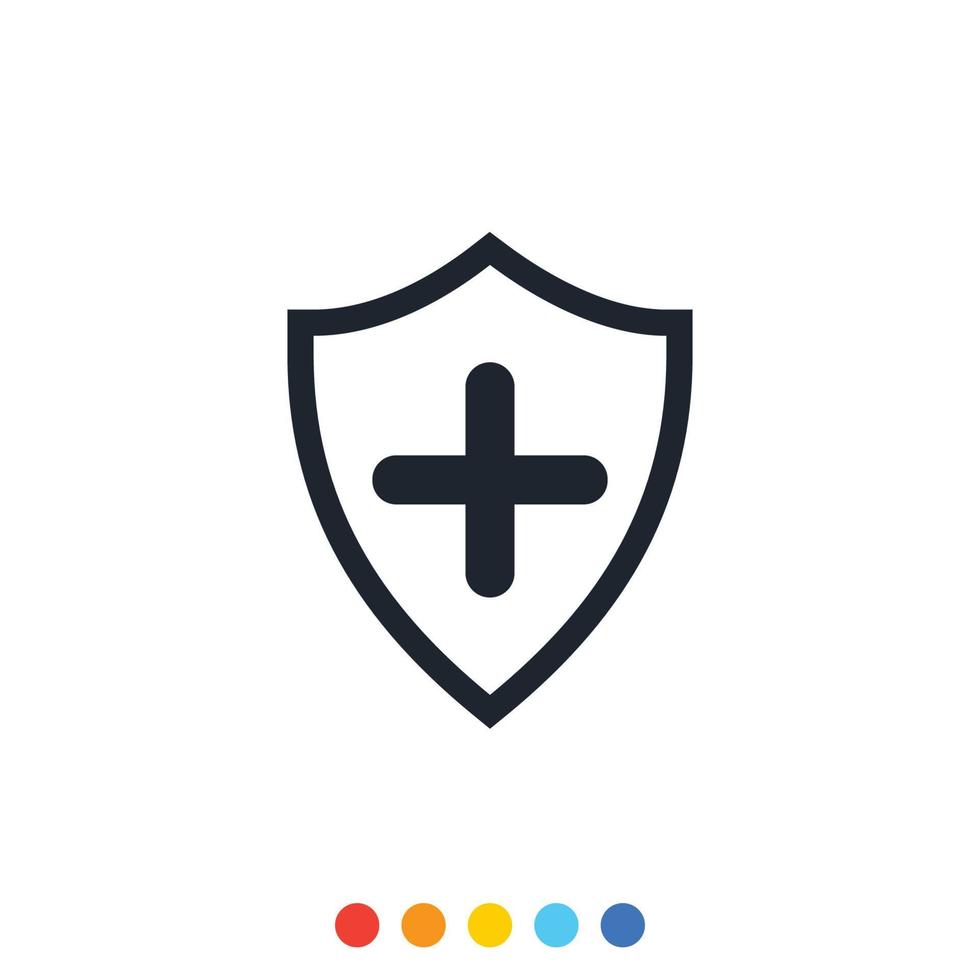 Protection shield icon, Interception icon, Antivirus icon. vector