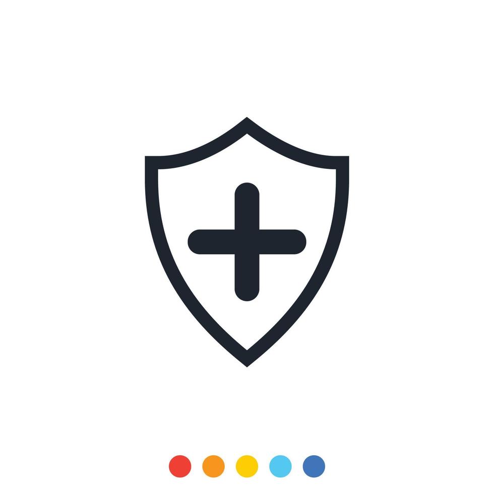 Protection shield icon, Interception icon, Antivirus icon. vector