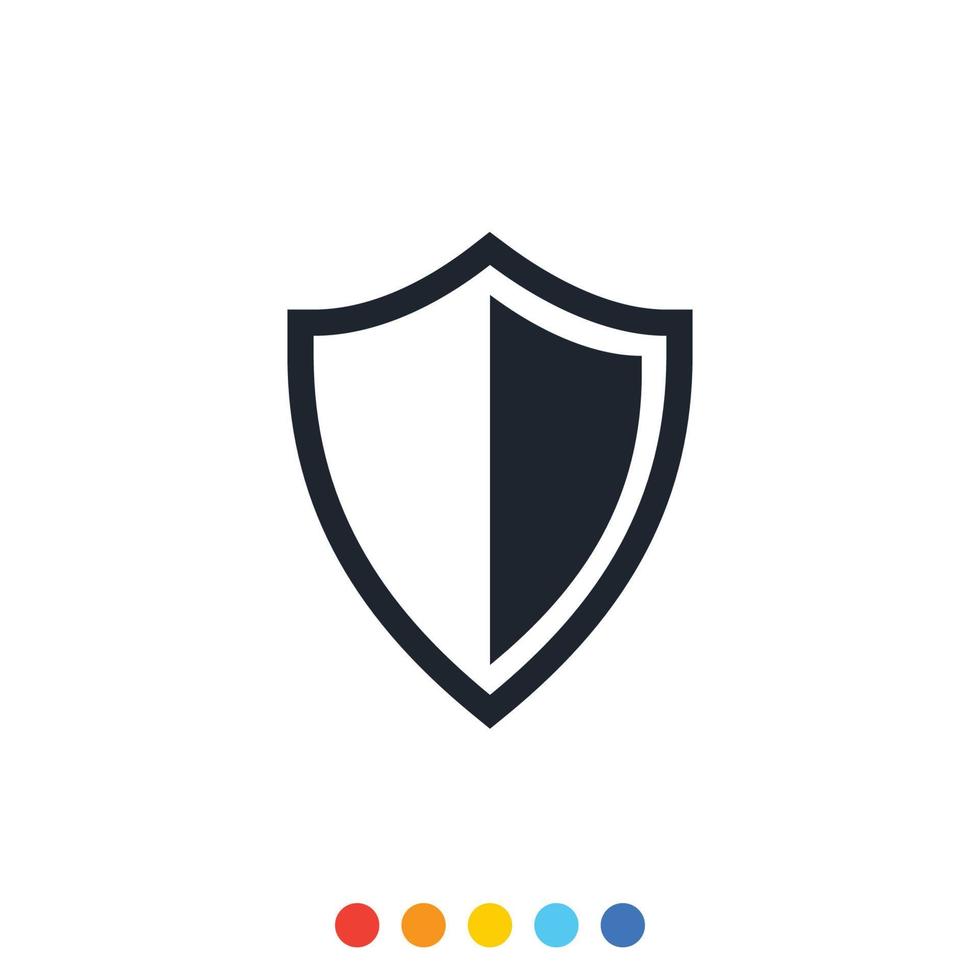 Protection shield icon, Interception icon, Antivirus icon. vector