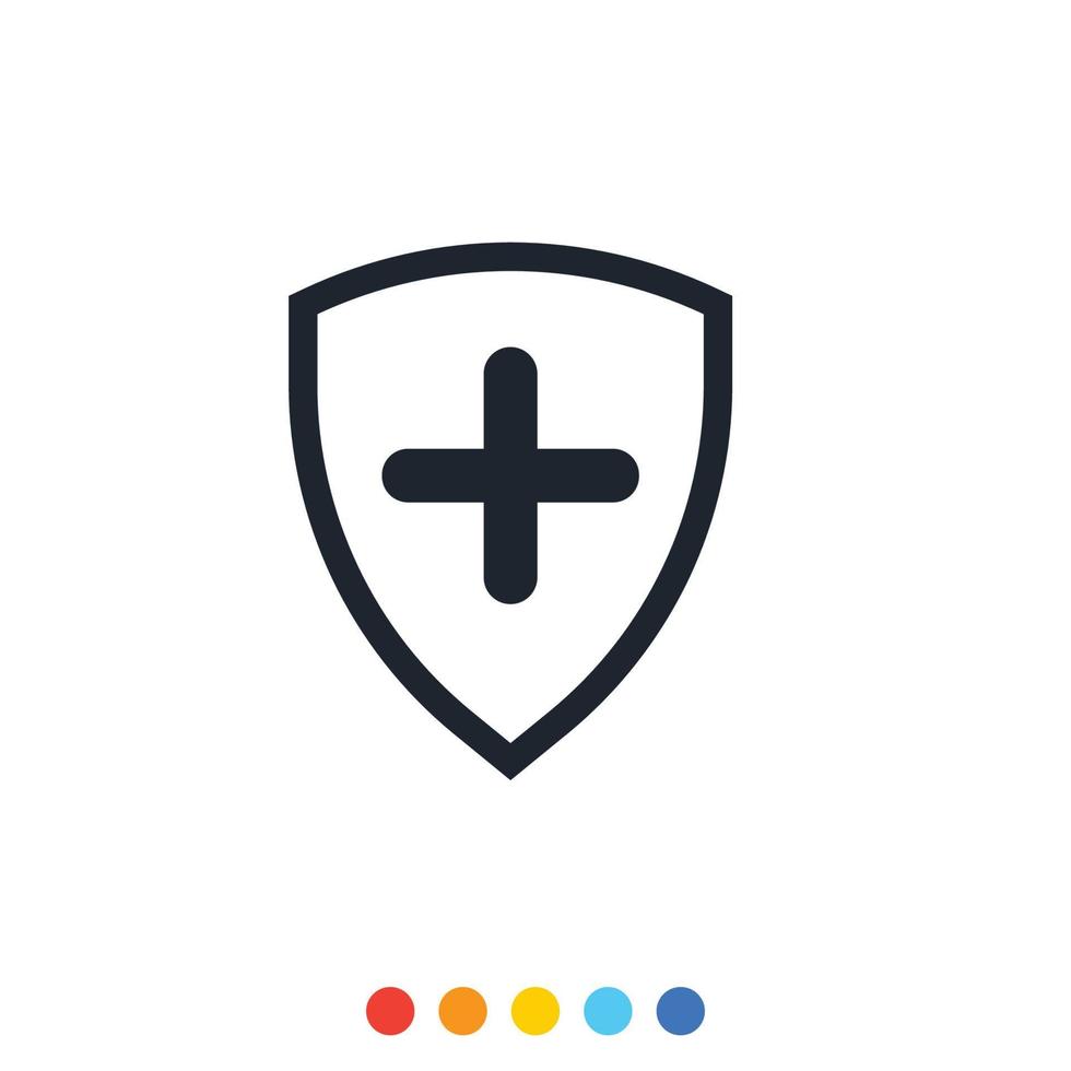 Protection shield icon, Interception icon, Antivirus icon. vector