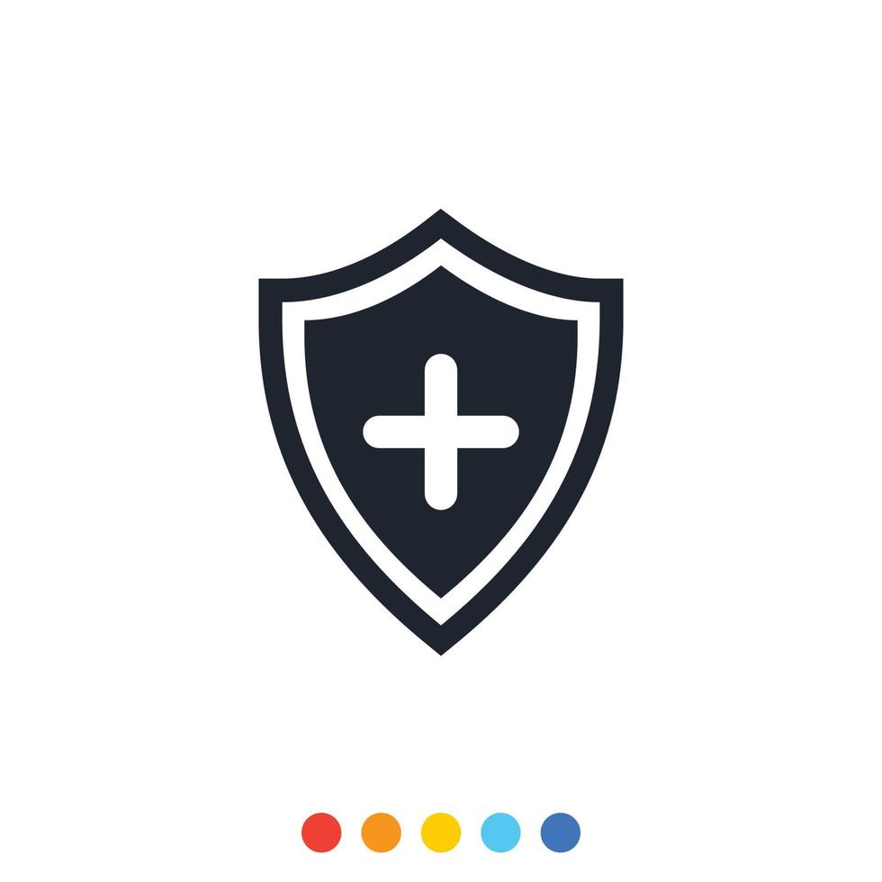 Protection shield icon, Interception icon, Antivirus icon. vector