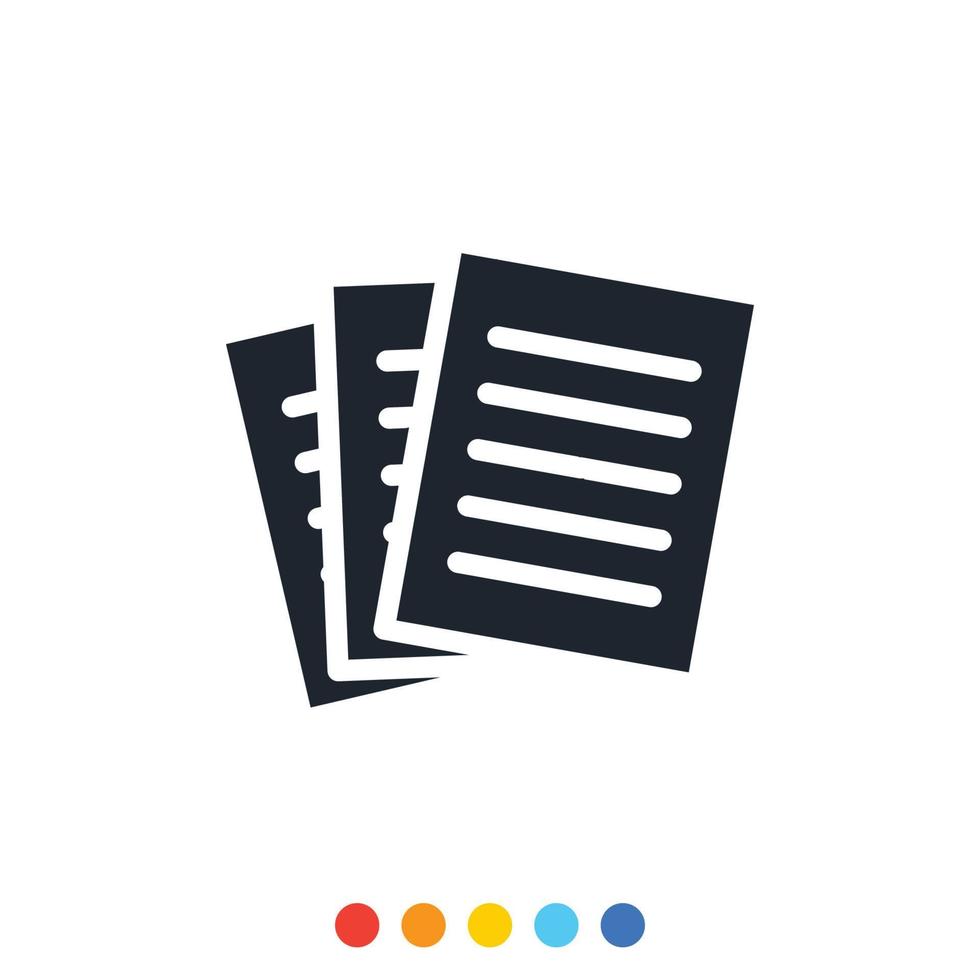 Simple document icon, Minimal document icon, Document sheet. vector