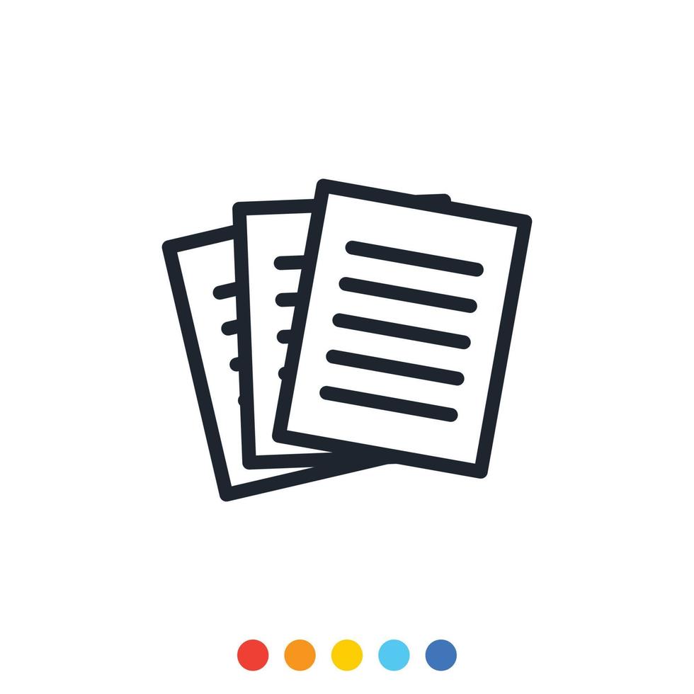 Simple document icon, Minimal document icon, Document sheet. vector