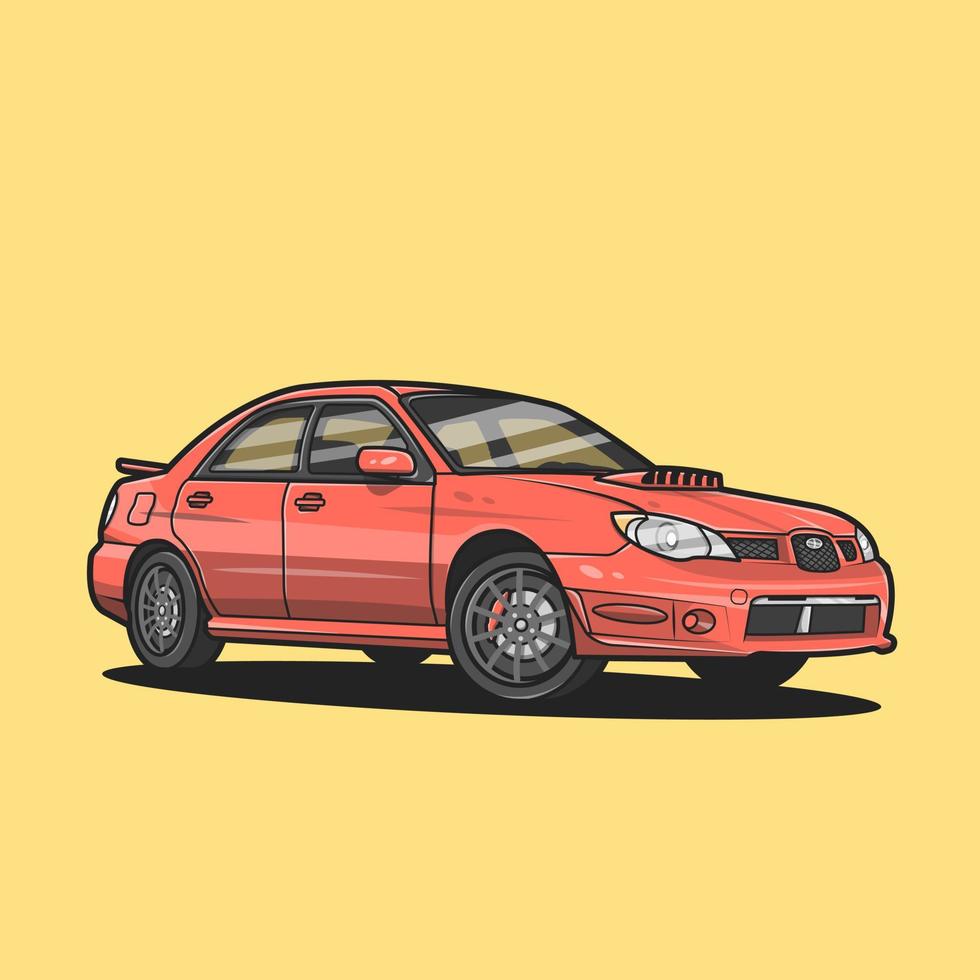 Ilustración de icono de vector de dibujos animados de coche deportivo. concepto de icono de objeto de transporte vector premium aislado. estilo de dibujos animados plana