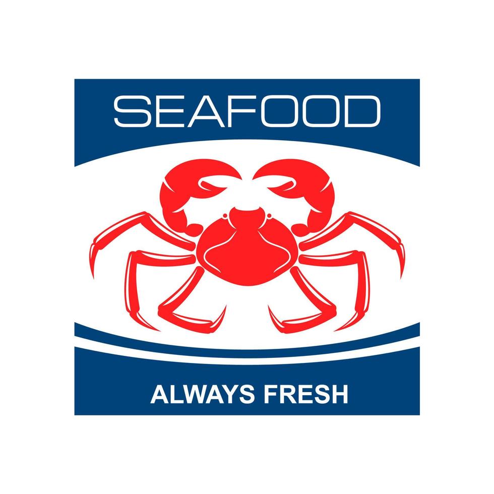 Atlantic snow crab icon for seafood bar design vector