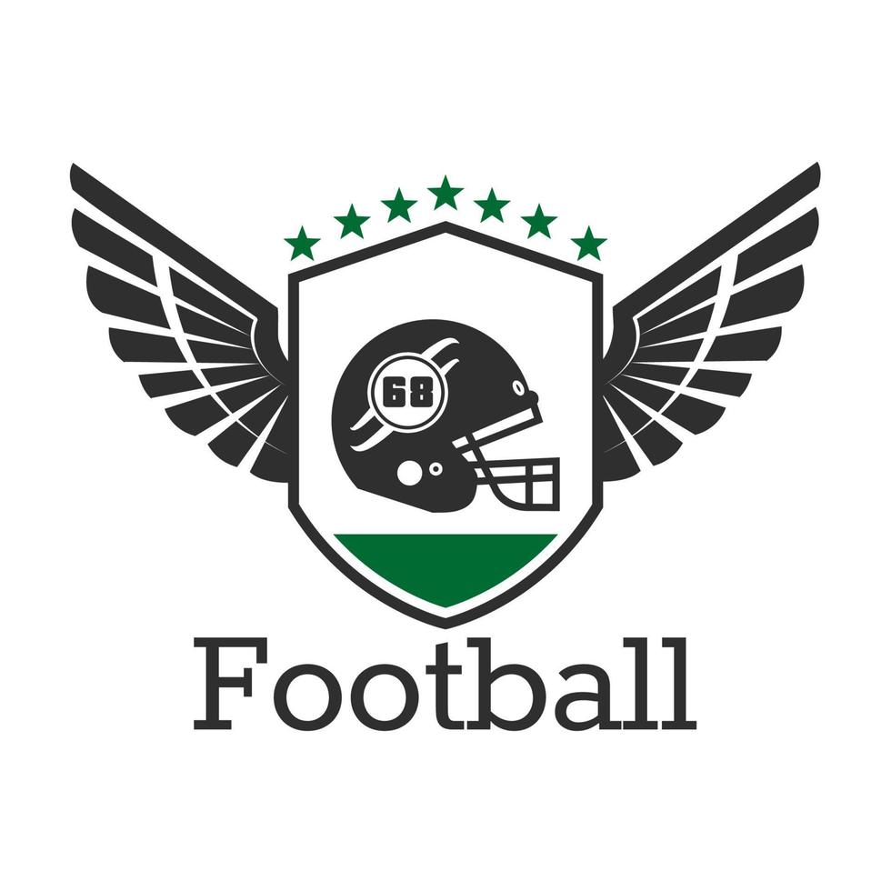 American football retro icon with helmet on shield vector