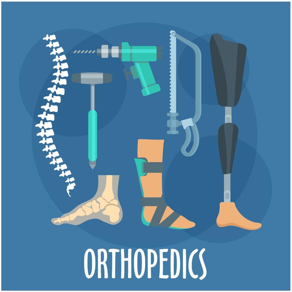 Orthopedics and prosthetics icon for clinic design vector