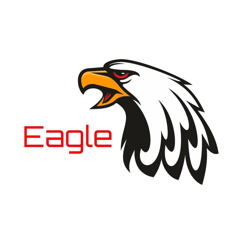 Bald Eagle crying. Vector emblem