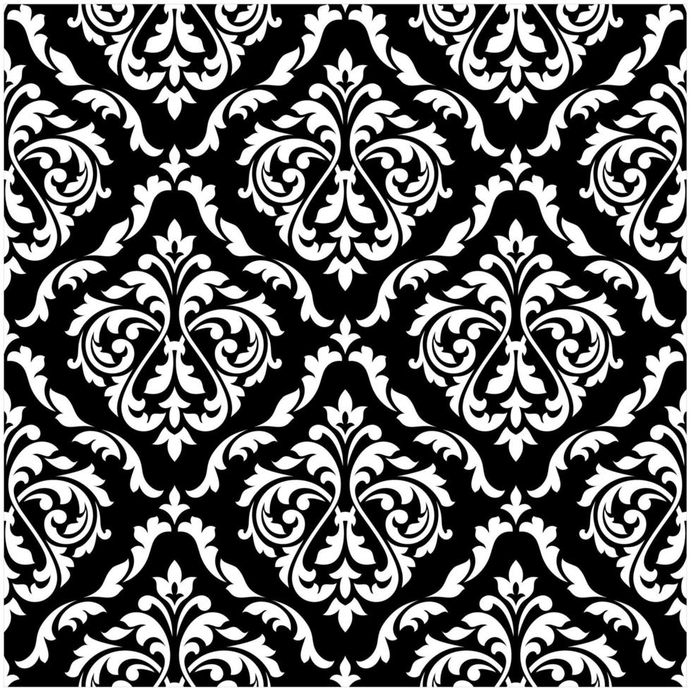 Foliage damask seamless pattern with leaf scrolls vector