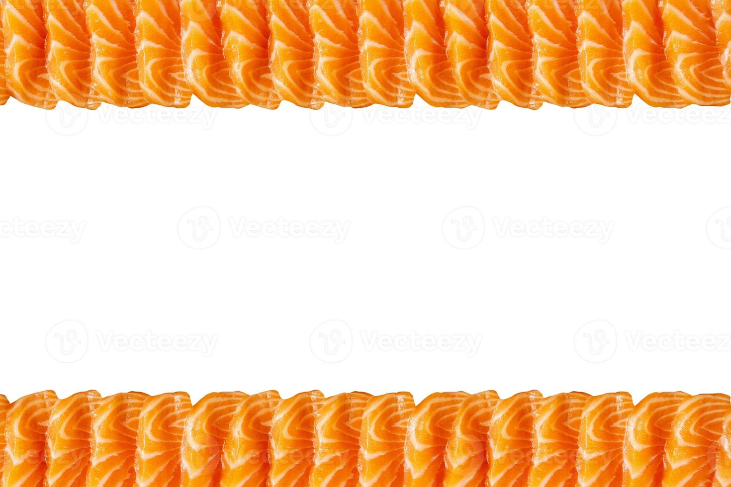Salmon slice sashimi isolated on white background with copy space photo