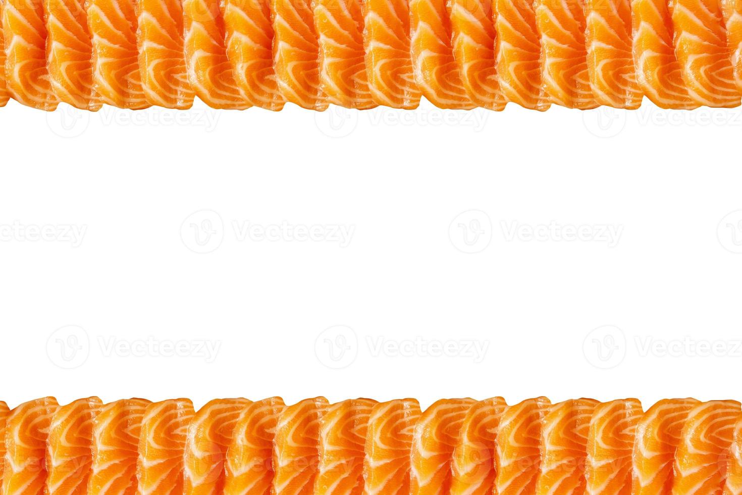 Salmon slice sashimi isolated on white background with copy space photo