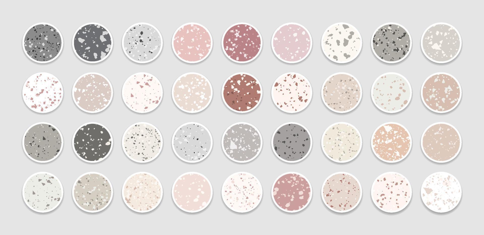 Collection of terrazzo story highlight cover vector