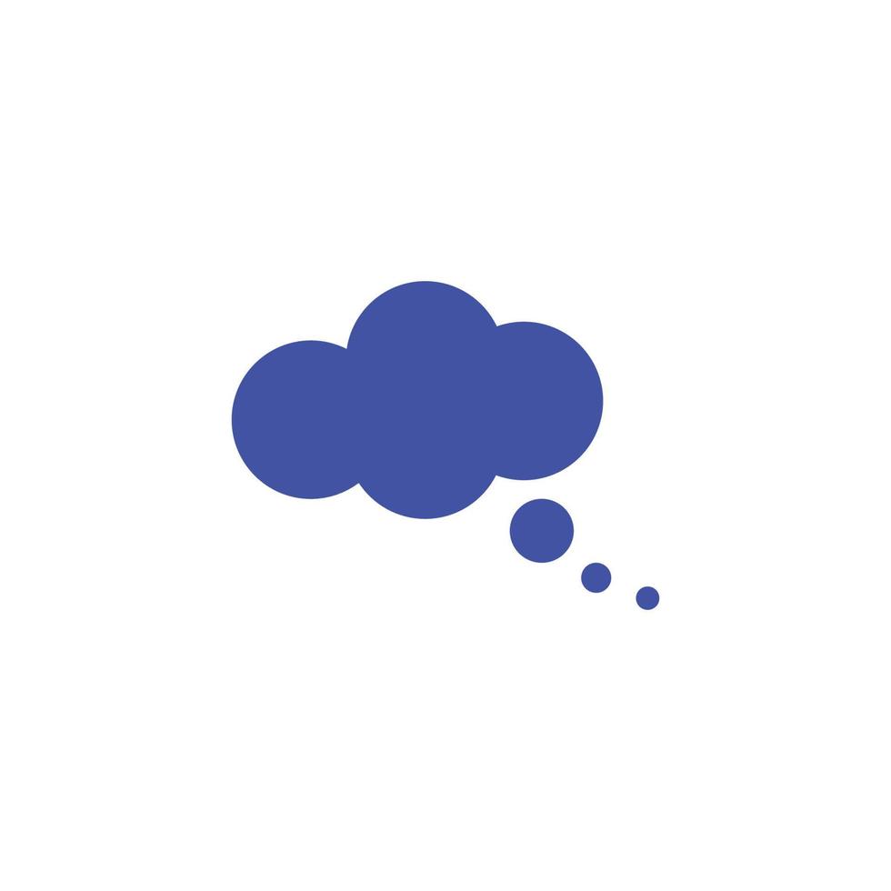 Sign and symbols concept. Outline symbol in flat style. Vibrant line icon of dark blue speech bubble in form of cloud with tags in form of circles vector