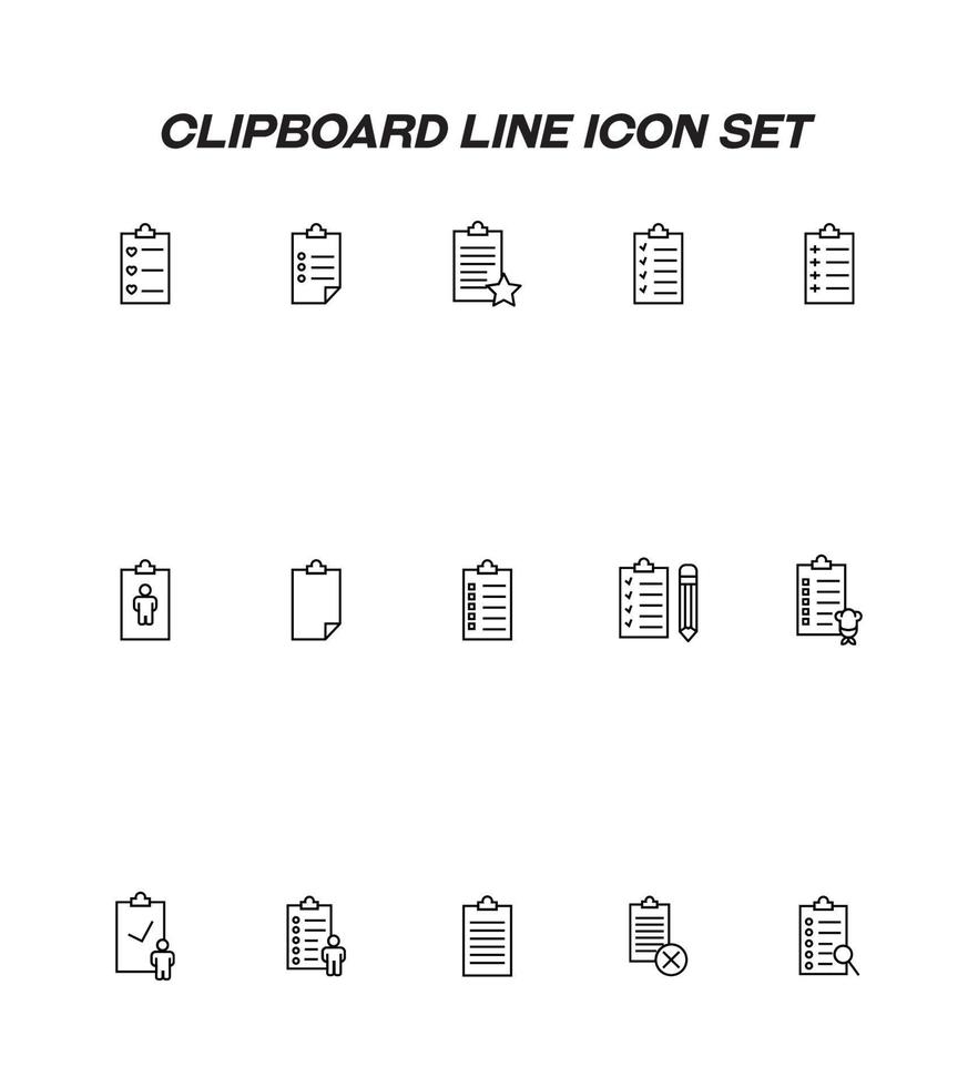 Writing board line icon set. Collection of editable strokes for web sites, applications, advertisements. Line icons of heart, star, chef, pencil as symbol of contract, cafe menu, employment etc vector