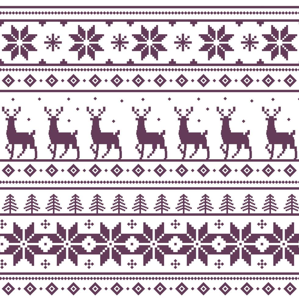 Fondo panorámico de luz navideña con dibujos de ciervos y patrones de la fiesta - vector