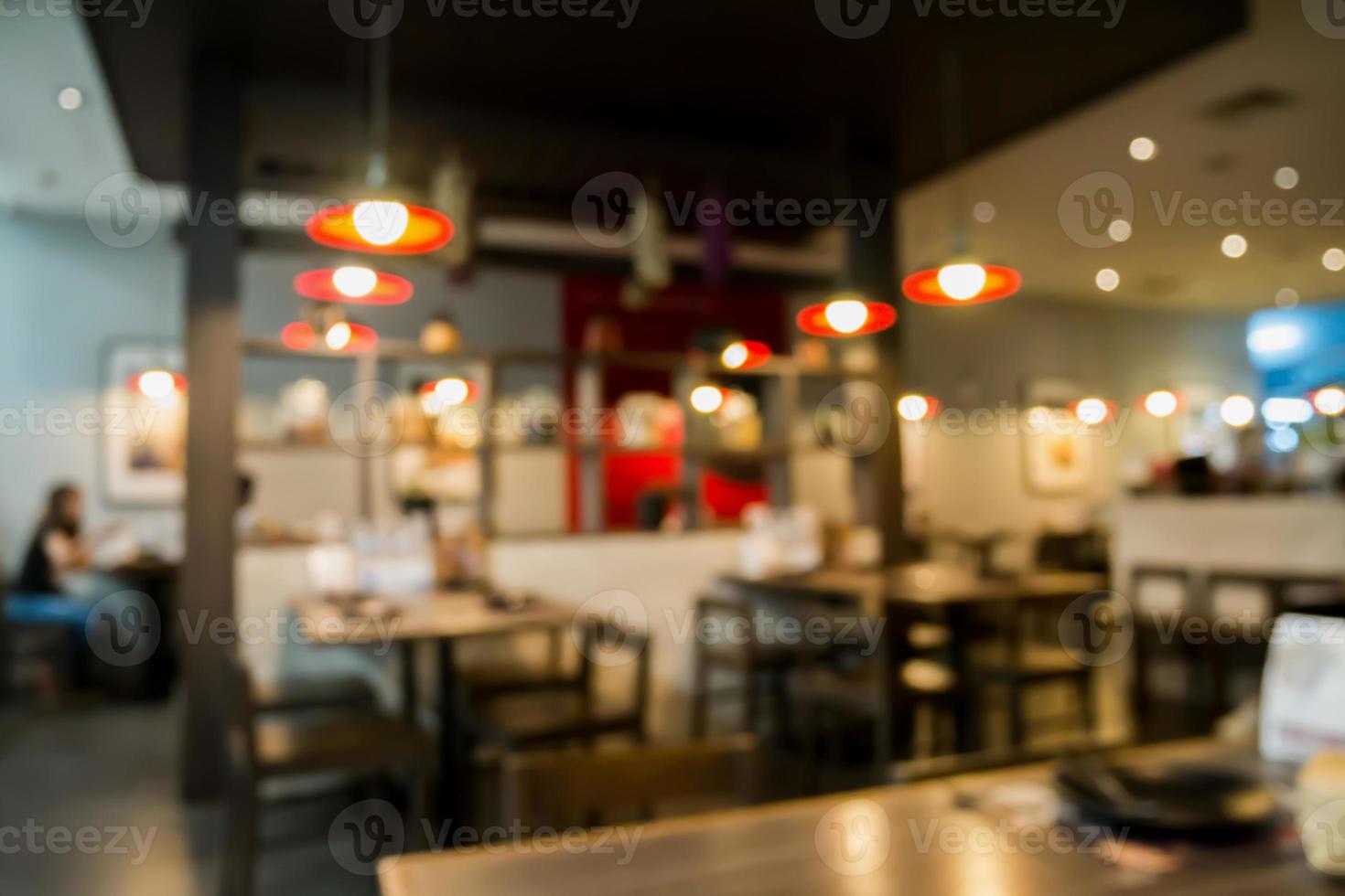 Abstract cafe coffee shoop restaurant blur background with bokeh light photo