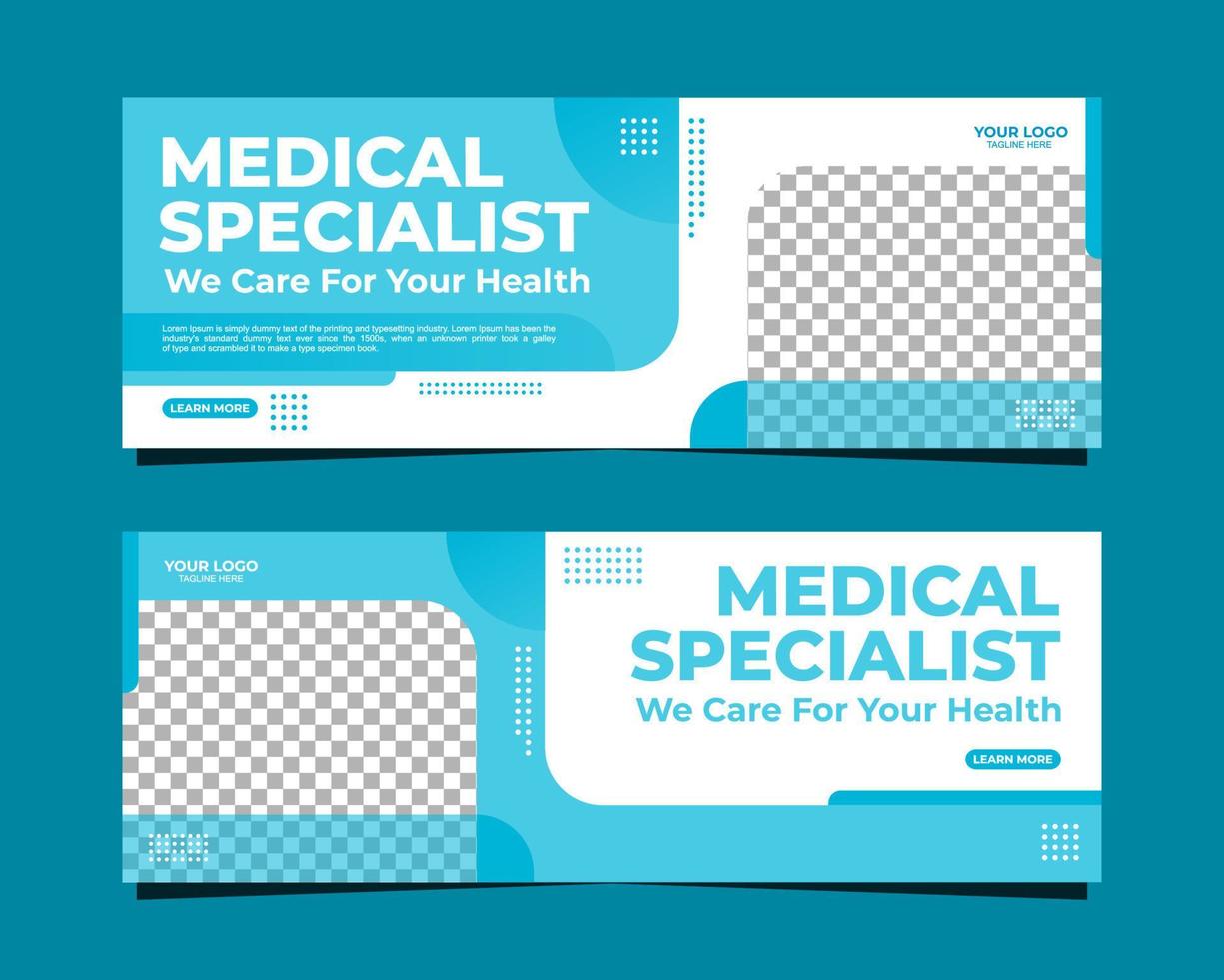 Medical specialist web banner template design vector