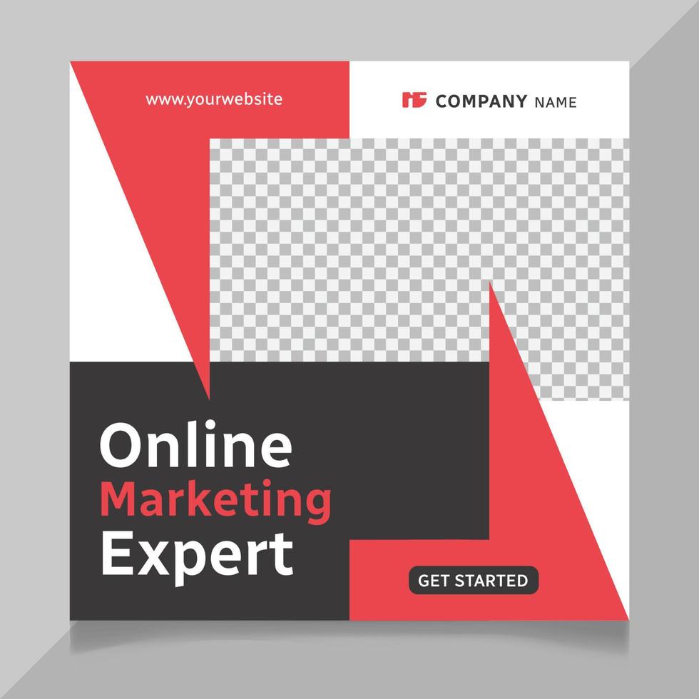 Online marketing expert social media post design vector