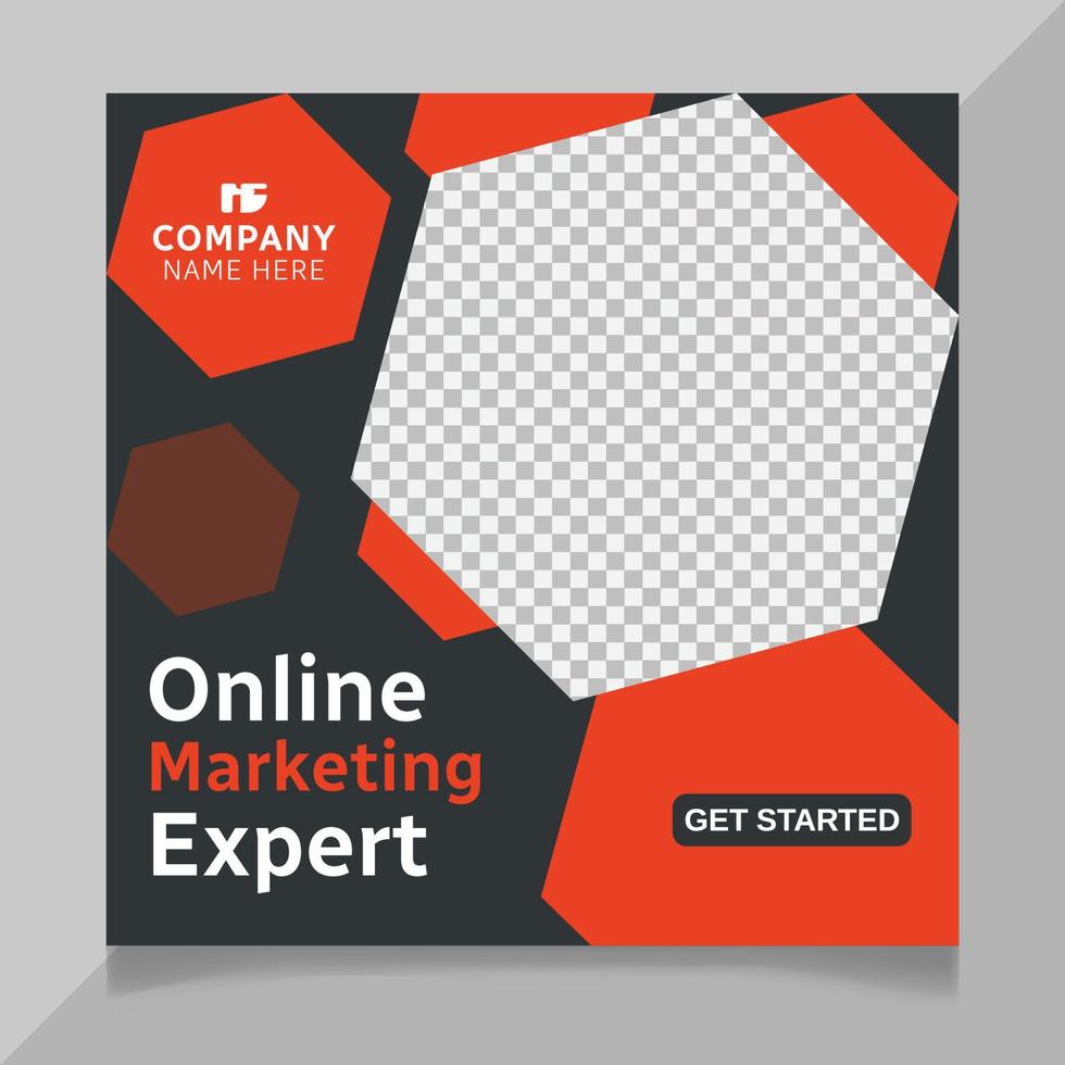 Online marketing expert social media post design vector