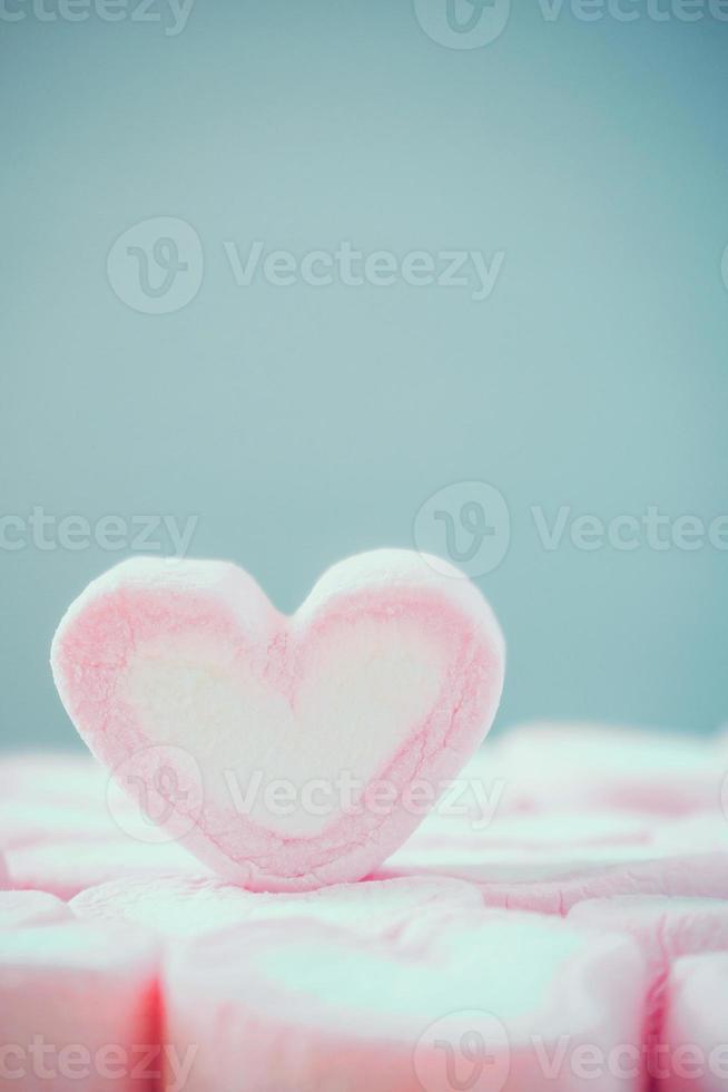 pink heart shape marshmallow for valentines background photo