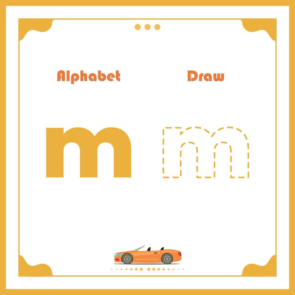 Alphabet Drawing for Kids Fun Preschool Alphabet Illustration for Kids Learning Activity for Back to School Alphabet Coloring Book Outline Vector