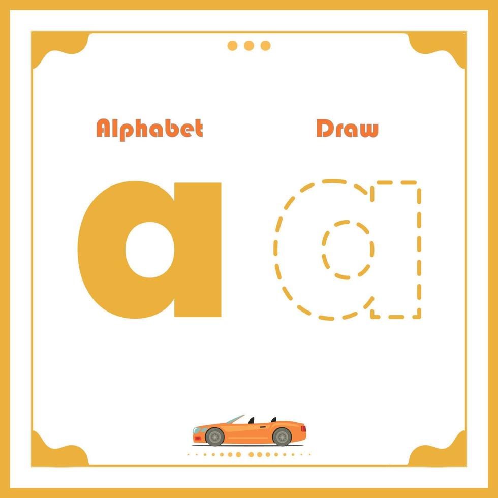 dibujo del alfabeto para niños ilustración del alfabeto preescolar divertido para niños actividad de aprendizaje para el vector de contorno del libro de colorear del alfabeto de regreso a la escuela