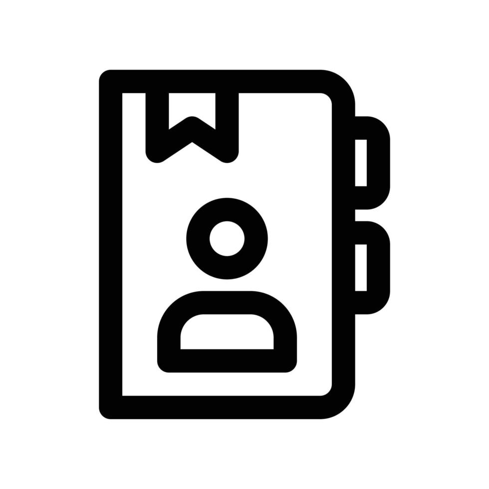 Notebook author icon in black outline style vector