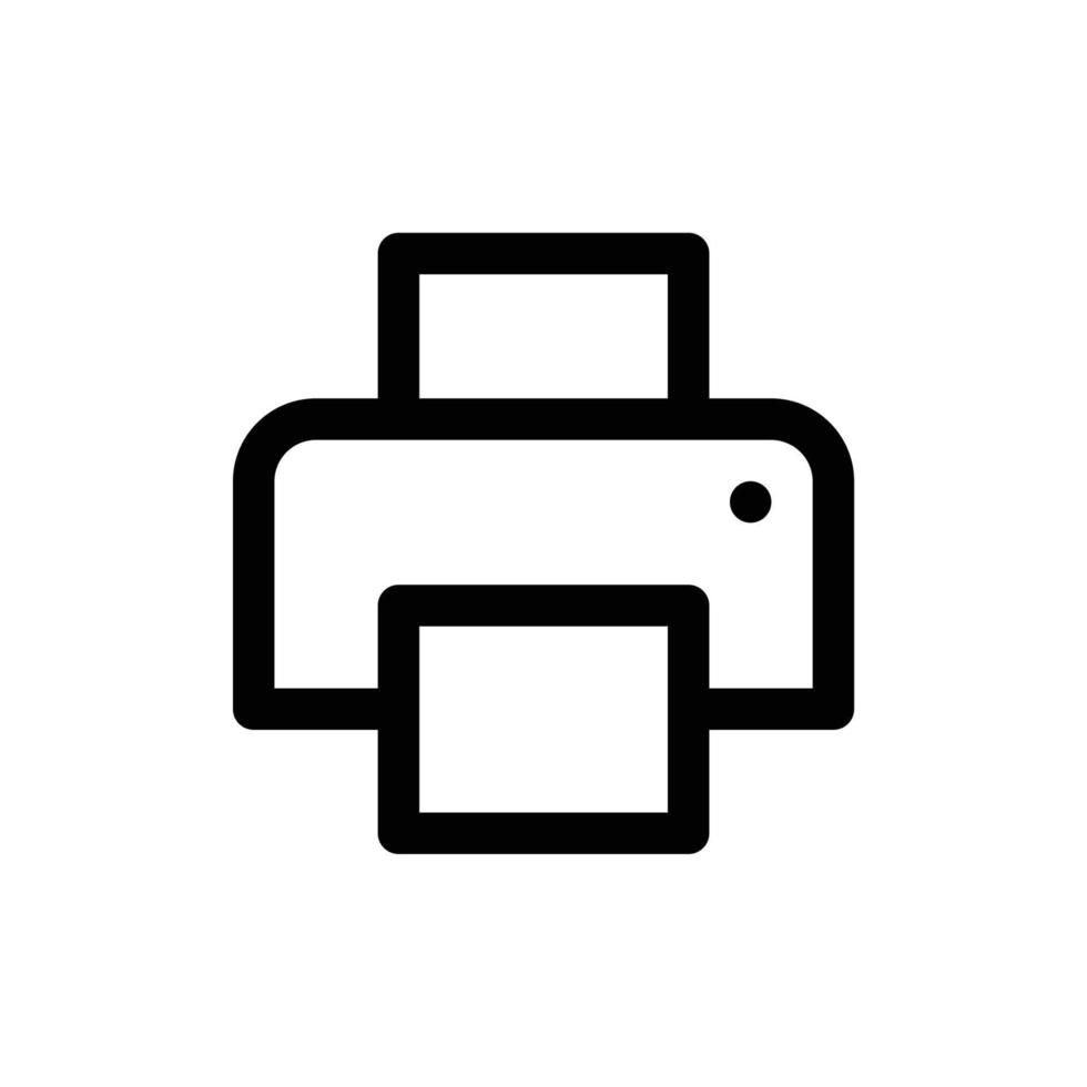 Printer icon in black outline style vector