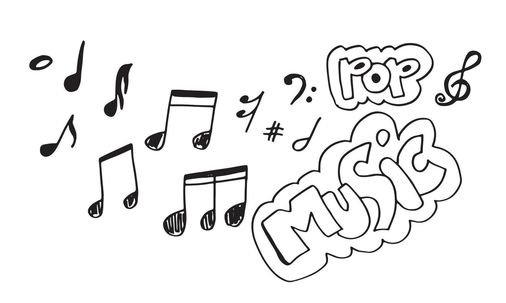 Music Background Hand drawn music set illustration. illustrations of music images, design concept. vector