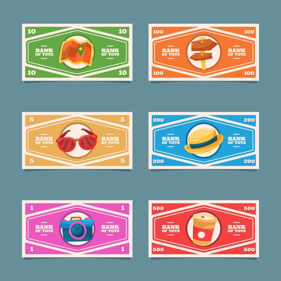 Fake Paper Money Elements for Games vector