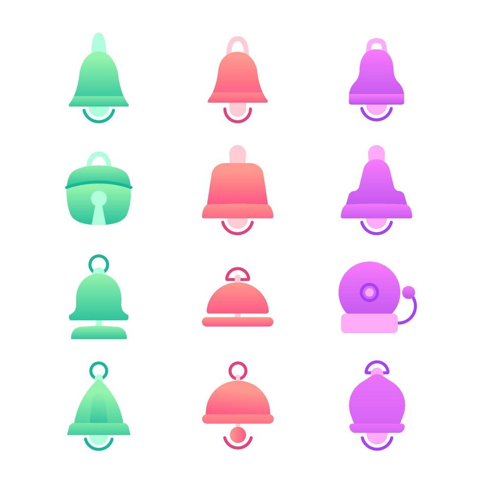 Set of Bell Gradient Color Package vector