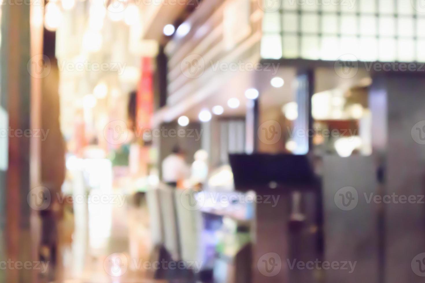 abstract blurred cafe restaurant with bokeh lights defocused background photo