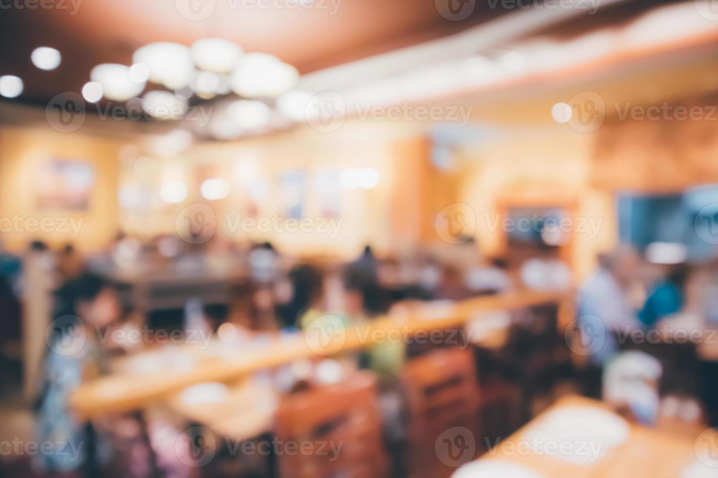 Restaurant cafe or coffee shop interior with people abstract defocused blur background photo