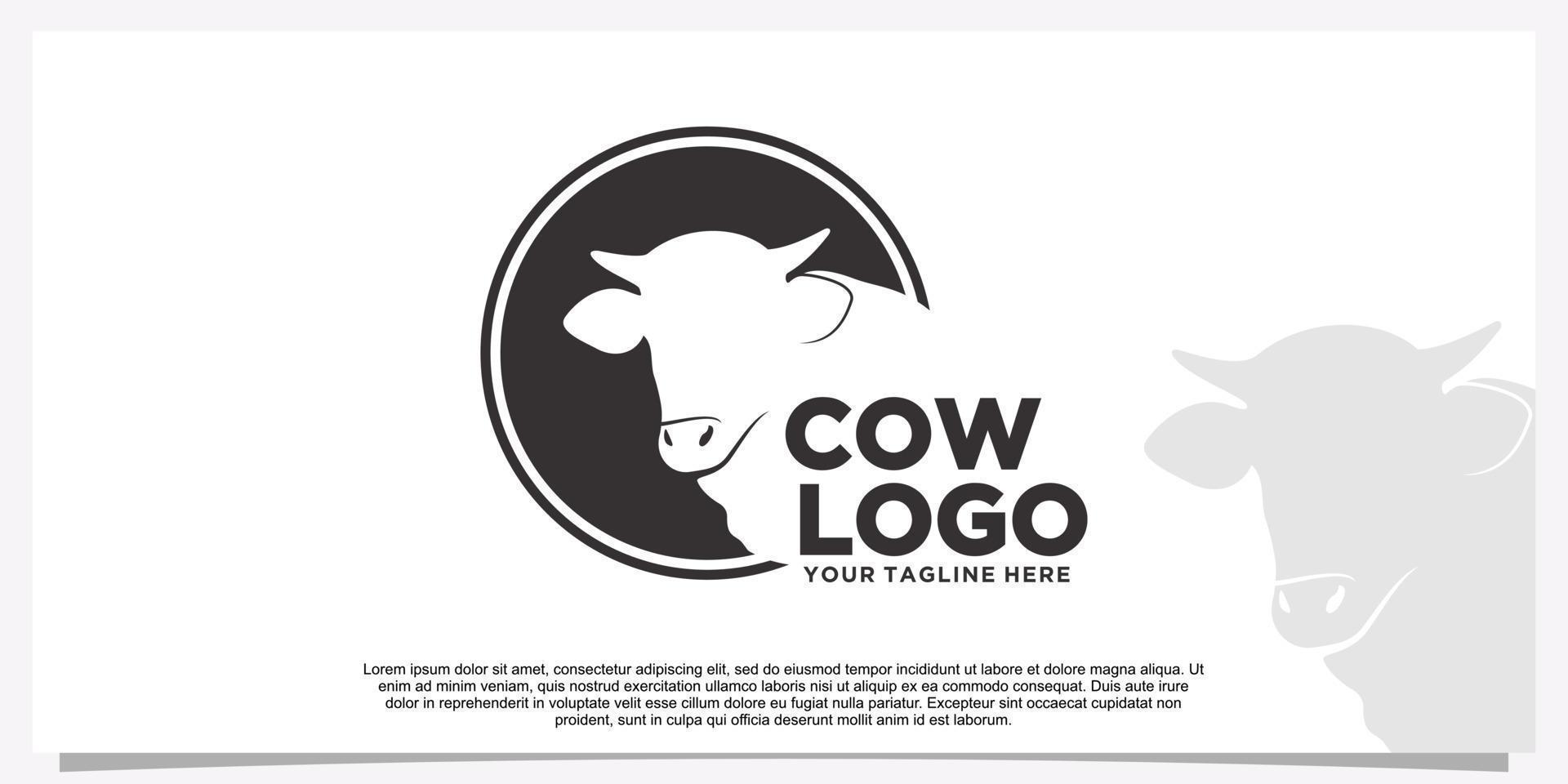 Vector of a cow head design on white background farm animal Premium Vector Part 2