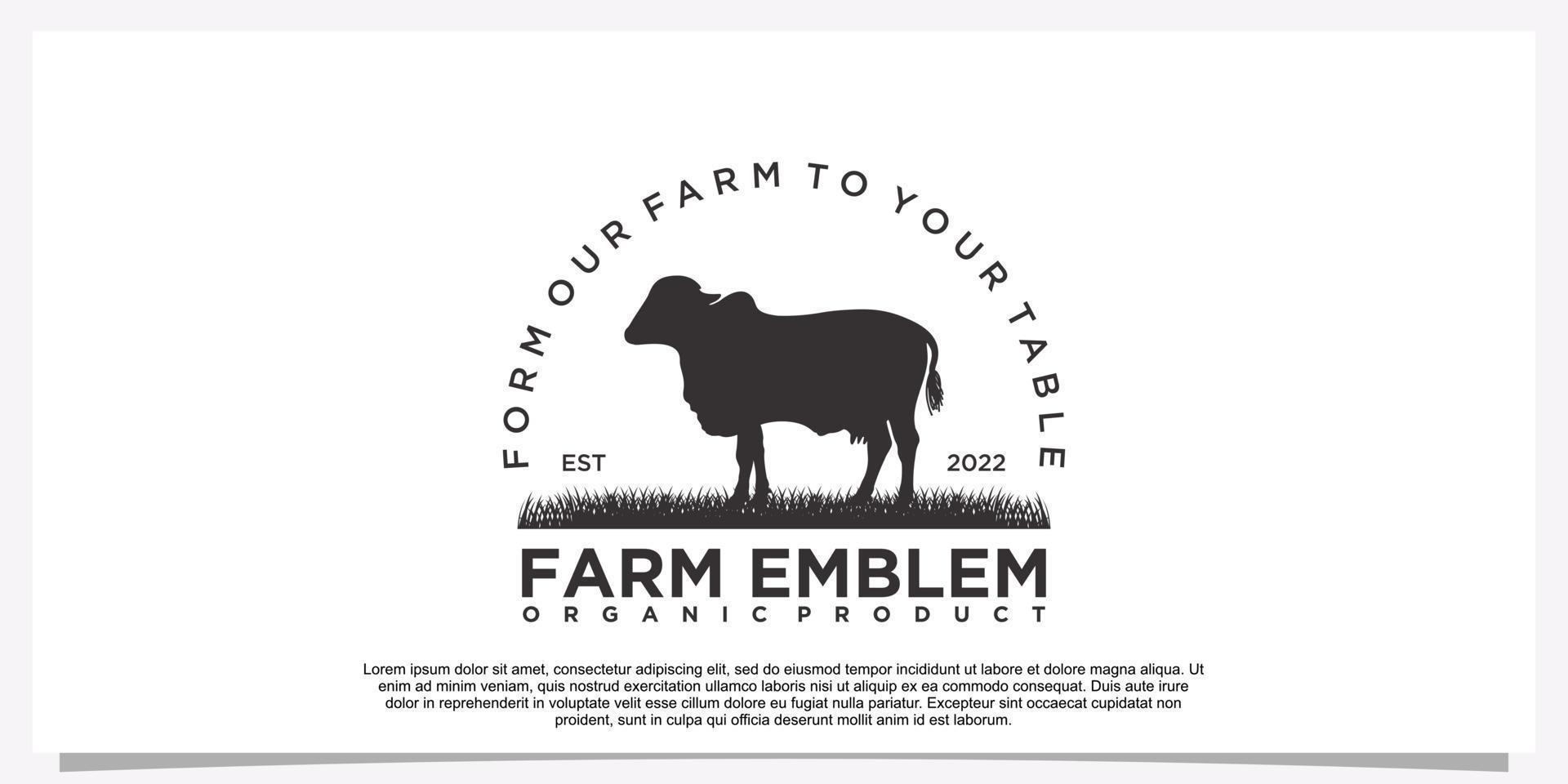 Farm emblem logo design on white background farm animal Premium Vector Part 2