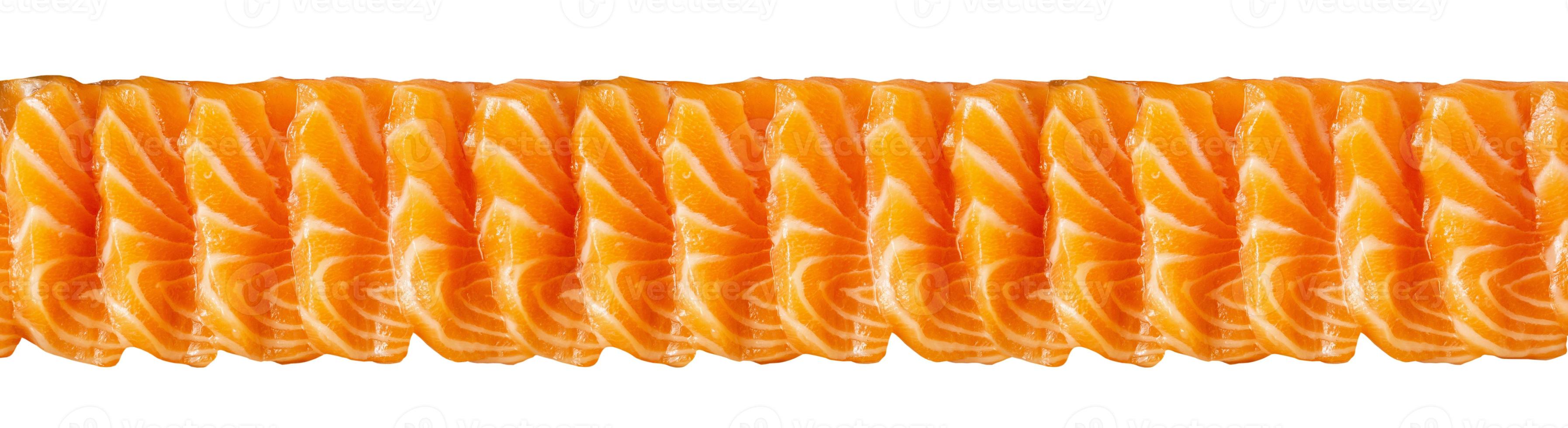 Salmon slice sashimi isolated on white background photo