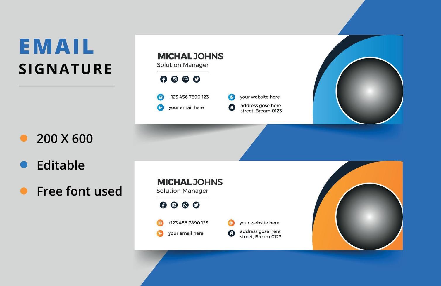 Creative Email Signature Template Design vector