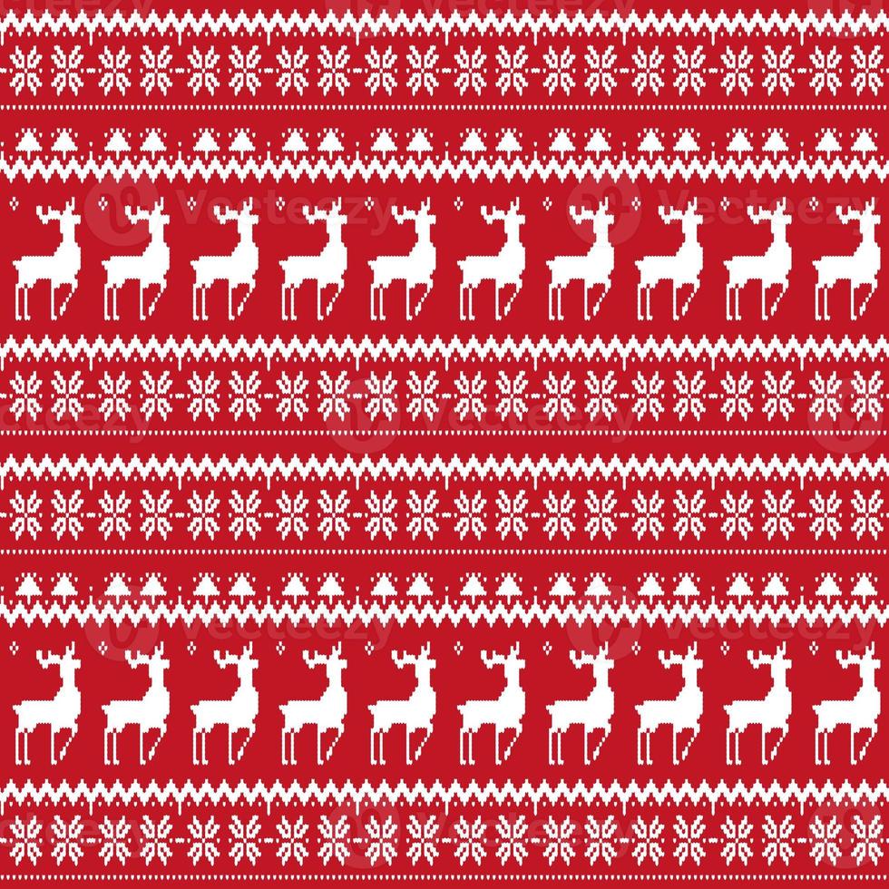 Christmas Seamless Pattern Design deer snowflakes trees photo