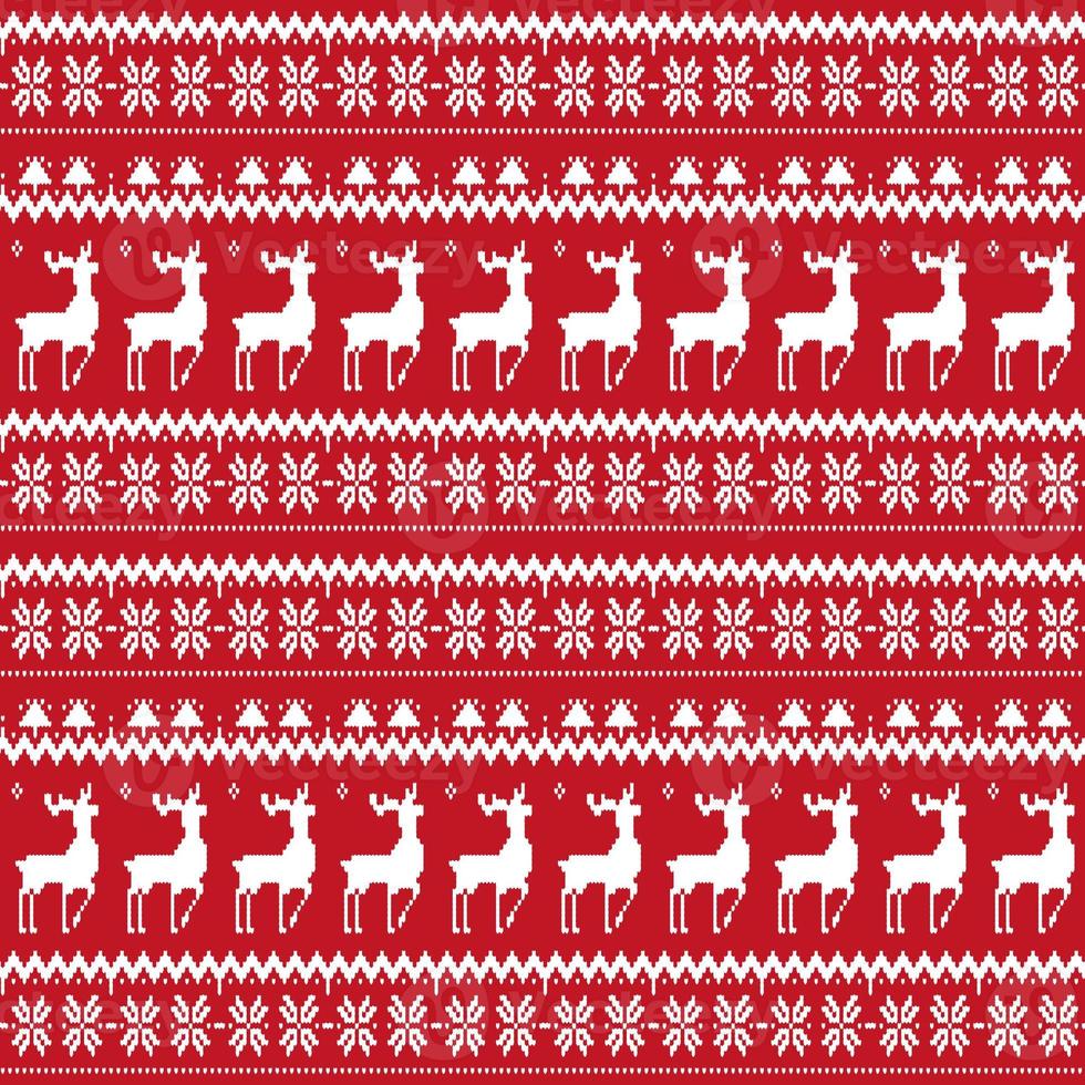 Christmas Seamless Pattern Design deer snowflakes trees photo