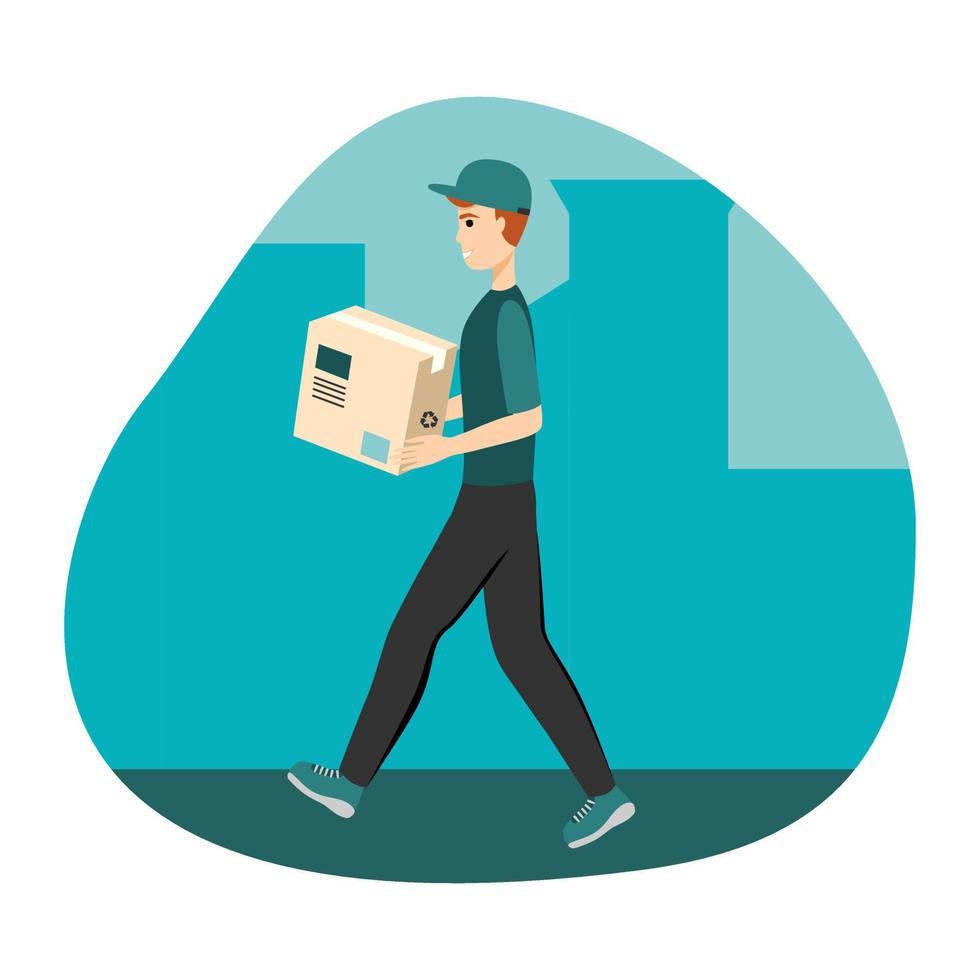 Fast delivery service concept flat vector illustration