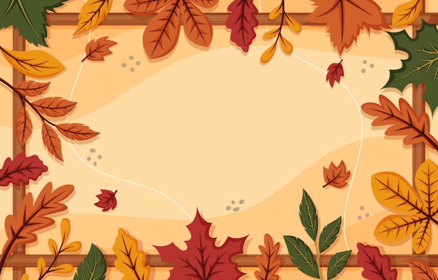 fondo de borde floral de otoño de naturaleza vector