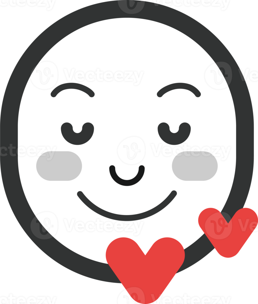 emoji sonriente con corazones png